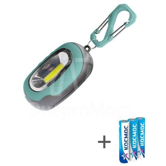 Фонарь-брелок походный кемпинг 1Вт COB LED 3xAAA (R03) корпус ABS-пластик магнит на корпусе карабин КОСМОС KOC206B