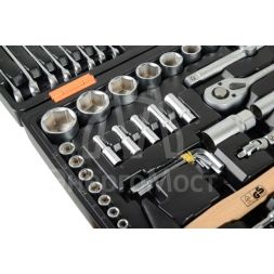 Набор инструментов, 1/2&amp;quot;, 1/4&amp;quot;, CrV, пластиковый кейс 76 предмета Вихрь