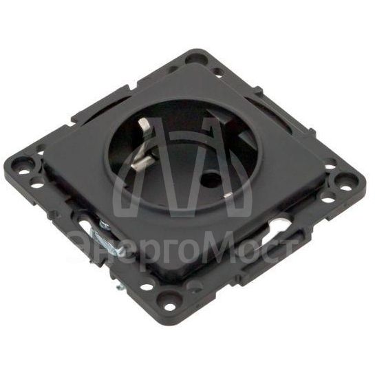 Механизм розетки 1-м СП Стокгольм 16А IP20 с заземл. защ. шторки черн. PROxima EKF EZR16-028-10