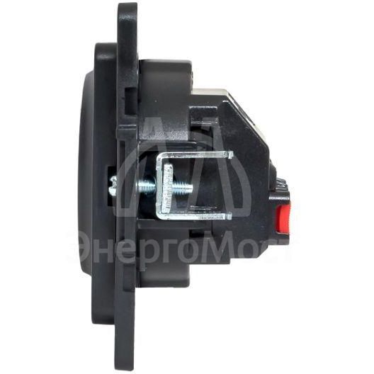 Механизм розетки 1-м СП Стокгольм 16А IP20 с заземл. защ. шторки черн. PROxima EKF EZR16-028-10