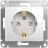Механизм розетки 1-м СП Glossa 16А защ. шторки с заземл. бел. SchE GSL000145