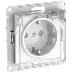 Розетка AtlasDesign Aqua 16А IP44 с заземл. защ. шторки с прозр. крышкой быстрозажим. клем. механизм бел. SE ATN440146S
