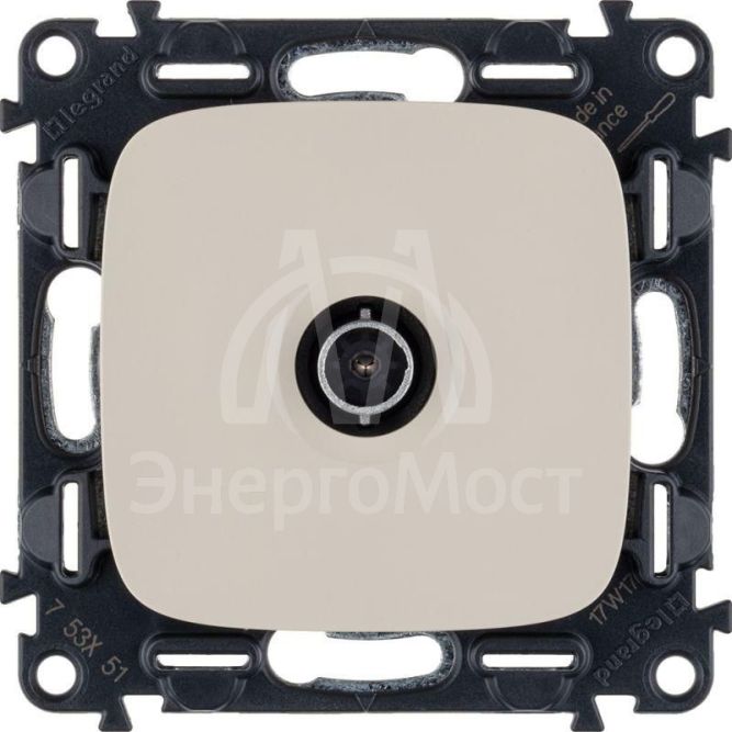 Механизм розетки TV с топологией &amp;quot;звезда&amp;quot; Valena Allure 1 выход 0-2400МГц с лиц. панелью сл. кость Leg 753851