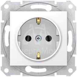 Механизм розетки 1-м СП Sedna защ. шторки с заземл. бел. SchE SDN3000121