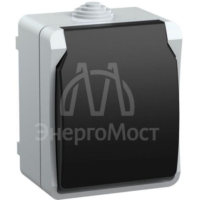 Розетка 1-м ОП Форс РСб20-3-ФСр с защ. крышкой с заземл. IP54 IEK ERS12-K03-16-54-DC