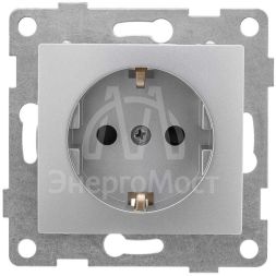 Розетка 1-м СП Bravo 16А 250В с заземл. защ. шторки механизм серебр. GUSI С10Р4-004