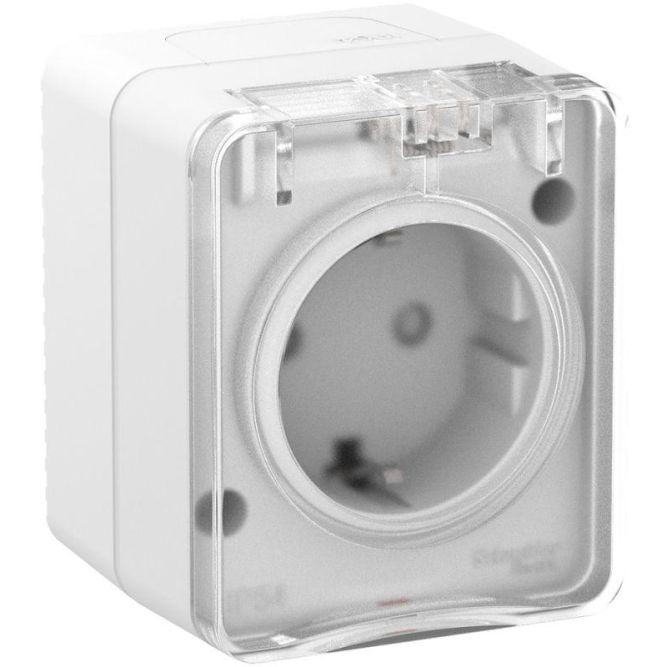 Розетка ОП AtlasDesign Profi54 с заземл. со шторками 16А 250В бел. SchE ATN540145