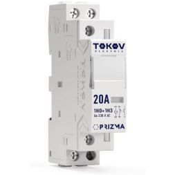 Контактор модульный 18мм 20А 230В АС 1НО 1НЗ PRIZMA TOKOV ELECTRIC TKE-PZ-MC-1-20-230-11