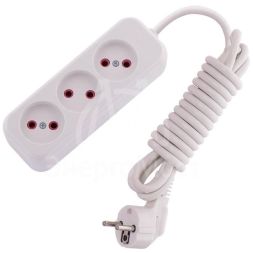 Удлинитель 3х3м без заземл. 10А IP20 LEZARD 720-0303-303