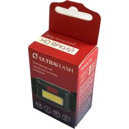 Фонарь налобный LED5356 0.95Вт COB LED 3 реж. 3XAAA пласт черн. Ultraflash 14641
