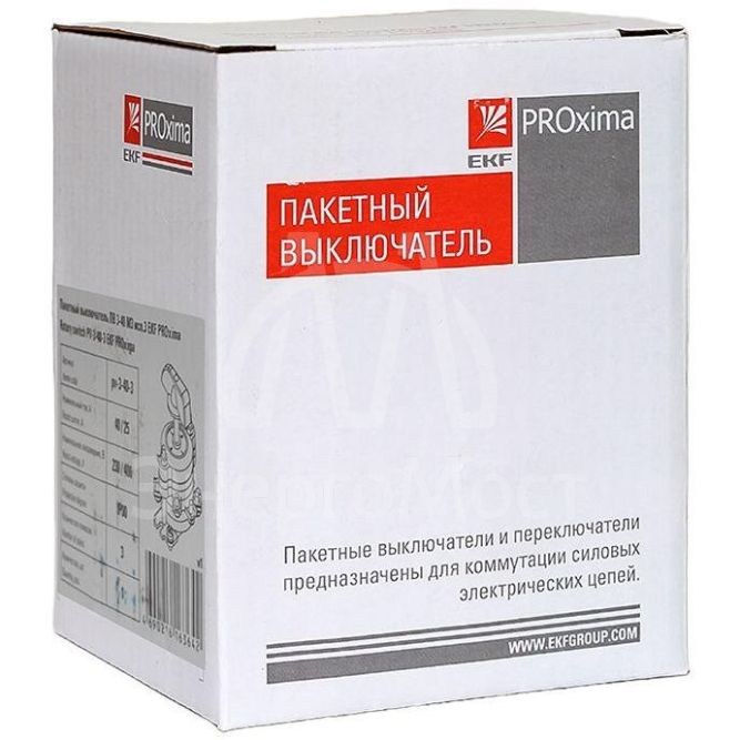 Выключатель пакетный 1-кл. 40А IP00 ПВ3-40 М3 исп.3 черн. EKF pv-3-40-3