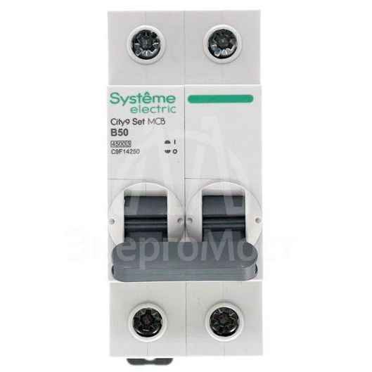 Выключатель автоматический модульный 2п B 50А 4.5кА City9 Set 230В SE C9F14250