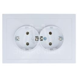 Розетка 2-мест. с/з СП ZIMA IP20 16А ПБТ безвинт. зажим бел. LEZARD 704-0200-127BQC