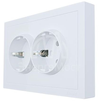 Розетка 2-мест. с/з СП ZIMA IP20 16А ПБТ безвинт. зажим бел. LEZARD 704-0200-127BQC