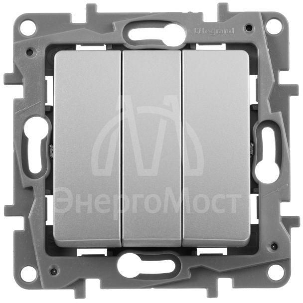 Механизм выключателя 3-кл. СП Etika Plus 10А IP20 250В 10AX винт. зажимы алюм. Leg 672413