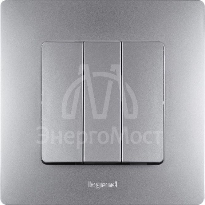 Механизм выключателя 3-кл. СП Etika Plus 10А IP20 250В 10AX винт. зажимы алюм. Leg 672413