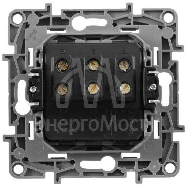 Механизм выключателя 3-кл. СП Etika Plus 10А IP20 250В 10AX винт. зажимы алюм. Leg 672413