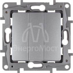 Механизм выключателя 3-кл. СП Etika Plus 10А IP20 250В 10AX винт. зажимы алюм. Leg 672413