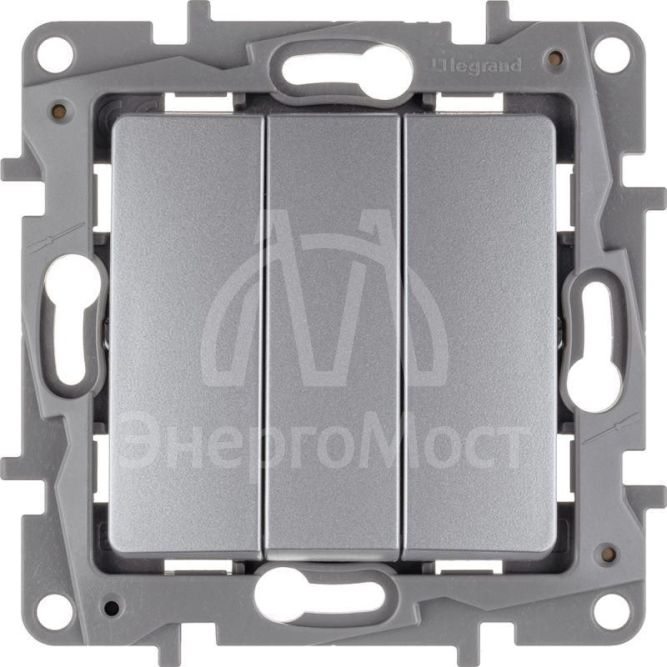 Механизм выключателя 3-кл. СП Etika Plus 10А IP20 250В 10AX винт. зажимы алюм. Leg 672413