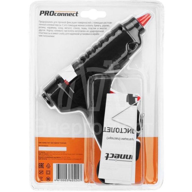 Пистолет клеевой 40Вт большой (блист.) PROCONNECT 12-0103