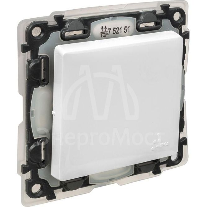 Механизм выключателя 1-кл. СП Valena Life 10А IP44 250В 10AX с лиц. панелью безвинт. зажимы бел. Leg 752151