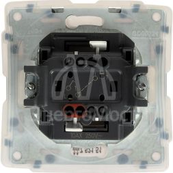 Механизм выключателя 1-кл. СП Valena Life 10А IP44 250В 10AX с лиц. панелью безвинт. зажимы бел. Leg 752151