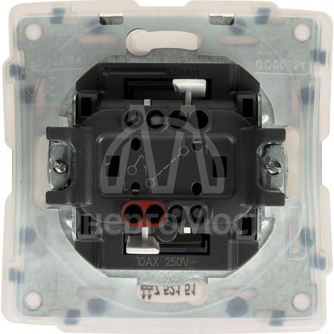 Механизм выключателя 1-кл. СП Valena Life 10А IP44 250В 10AX с лиц. панелью безвинт. зажимы бел. Leg 752151