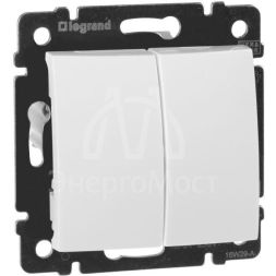 Механизм выключателя 2-кл. СП Valena 10А IP31 250В бел. Leg 774405