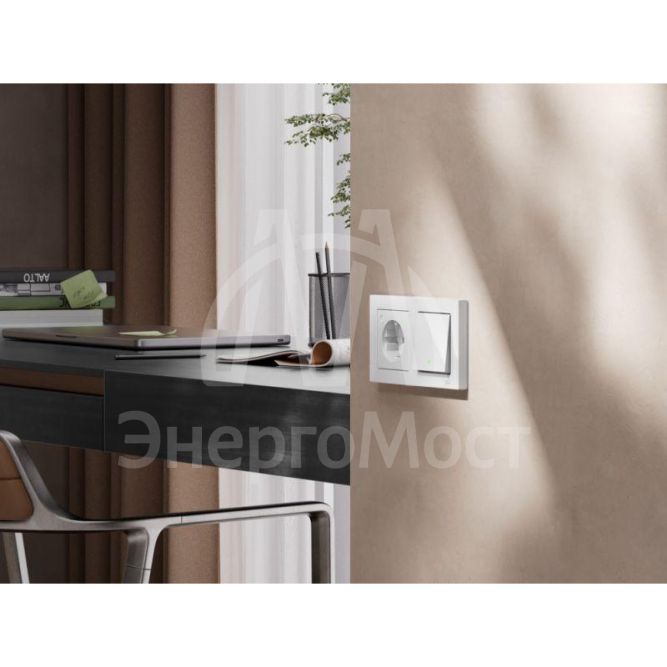 Выключатель 1-кл. AtlasDesign Smart 10А (сх. 1) L+N с подсветкой Zigbee механизм бел. SE ATN000113Z