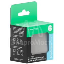 Выключатель 1-кл. AtlasDesign Smart 10А (сх. 1) L+N с подсветкой Zigbee механизм бел. SE ATN000113Z