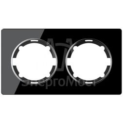 Рамка 2-м Garda горизонт. стеклянная чер. 2E52201303 OneKeyElectro 2234940