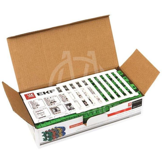 Колодка клеммная JXB-2.5/35 (25а) зел. EKF plc-jxb-2.5/35gn