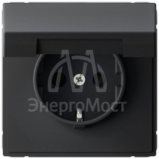 Розетка ArtGallery 16А IP20 с заземл. защ. шторки с крышкой механизм карбон SE GAL001046