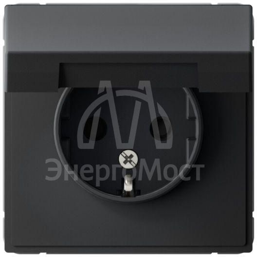 Розетка ArtGallery 16А IP20 с заземл. защ. шторки с крышкой механизм карбон SE GAL001046