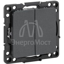 Переключатель проходной 2-кл. Стокгольм 10А механизм черн. PROxima EKF EZV10-027-10