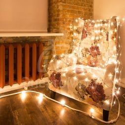 Гирлянда &amp;quot;Сеть&amp;quot; 1.5х1.5м 150LED тепл. бел. провод прозр. Neon-Night 215-126