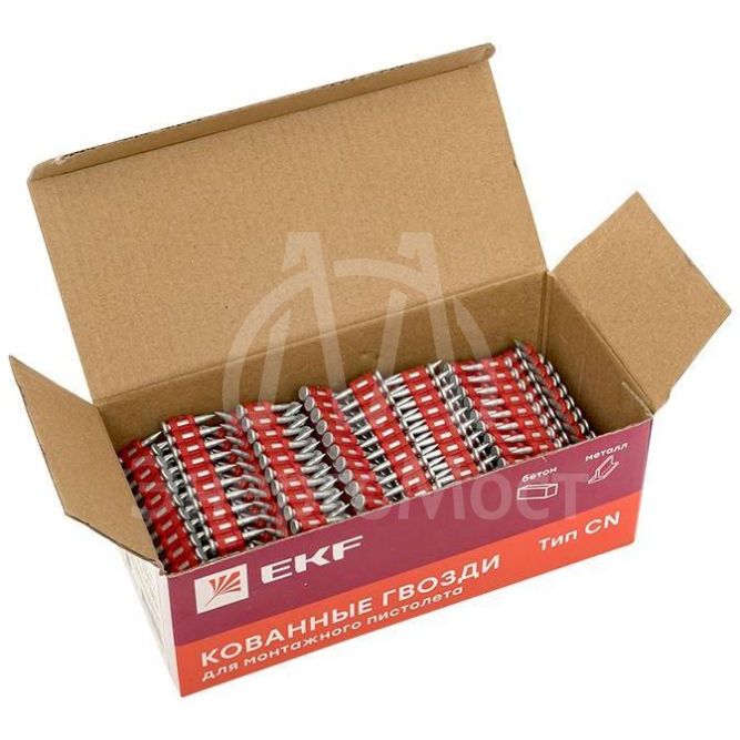 Гвозди кованные для монтажного пистолета по бетону металлу (тип CN) Bullet Type d3мм дл.19мм цинкование (уп.1000шт) Expert EKF cpn-3019bp