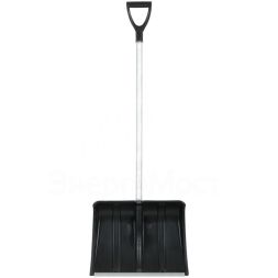 Лопата для уборки снега &amp;quot;Снеговик&amp;quot; 500х375х1355мм алюм. черенок; пластик. 68104