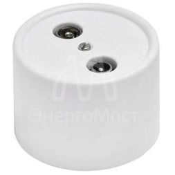 Розетка телевизионная оконечная TV/R/SAT 1-м ОП Лизетта 10А IP20 ретро керамика бел. Bironi B1-305-01