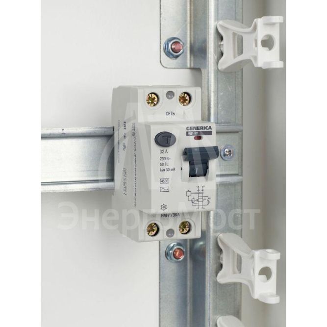 Выключатель дифференциального тока (УЗО) 2п 32А 30мА тип AC ВД1-63 GENERICA IEK MDV15-2-032-030