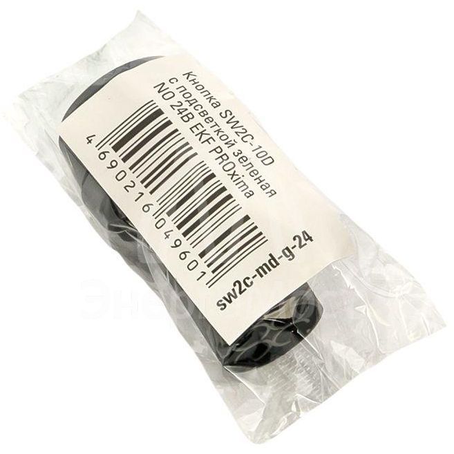 Кнопка SW2C-10D с подсветкой зел. NO 24В EKF sw2c-md-g-24