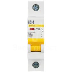 Выключатель автоматический модульный 1п C 10А 4.5кА ВА47-29 IEK MVA20-1-010-C