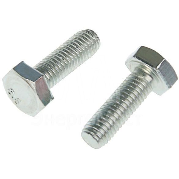 Болт М10х30 с шестигранной головкой цинк. DIN 933 (уп.20шт) класс прочности 8.8. коробка Tech-Krep 144904