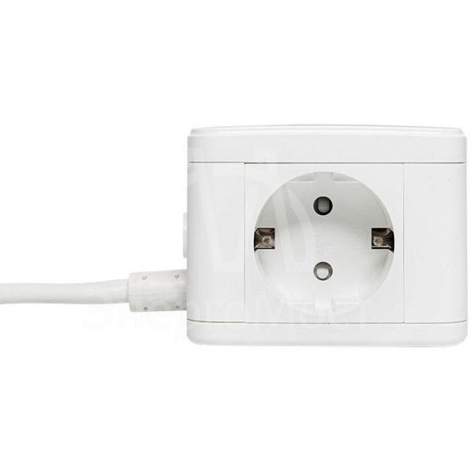 Удлинитель &amp;quot;Куб&amp;quot; 2 гнезда 3USB 2.4А+зарядное устройство 1.3 метра 1кв.мм EKF UBA-CUB-3-WC