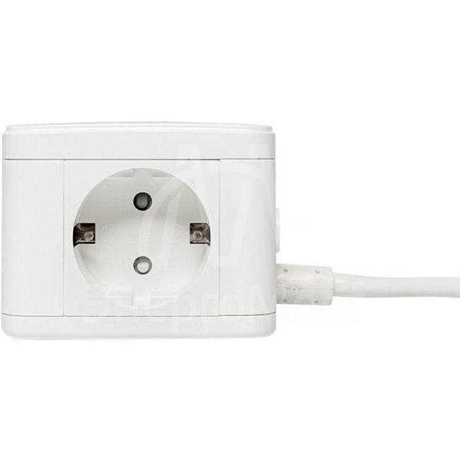 Удлинитель &amp;quot;Куб&amp;quot; 2 гнезда 3USB 2.4А+зарядное устройство 1.3 метра 1кв.мм EKF UBA-CUB-3-WC