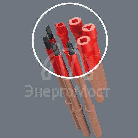 Набор насадок Kraftform Kompakt VDE 17 Universal 1 с 2 отвертками-битодержателями 17 пр. Wera WE-059030
