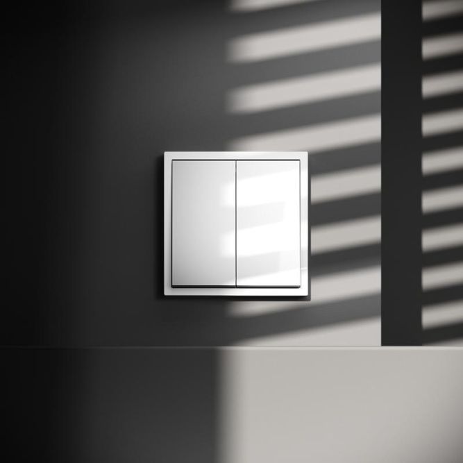 Выключатель 2-кл. СП S70 10А с самовозвратом механизм бел. глянцевый Voltum VLS020601