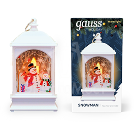 Фонарь новогодний светодиодный Holiday Снеговик 0.1Вт тепл. бел. элементы питания в компл. GAUSS HL030