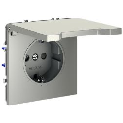 Розетка 1-м СП S70 16А с заземл. защ. шторки + крышка механизм сталь Voltum VLS040305