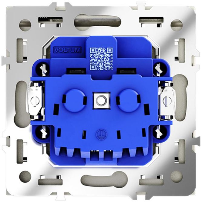 Розетка 1-м СП S70 16А с заземл. защ. шторки + крышка механизм сталь Voltum VLS040305